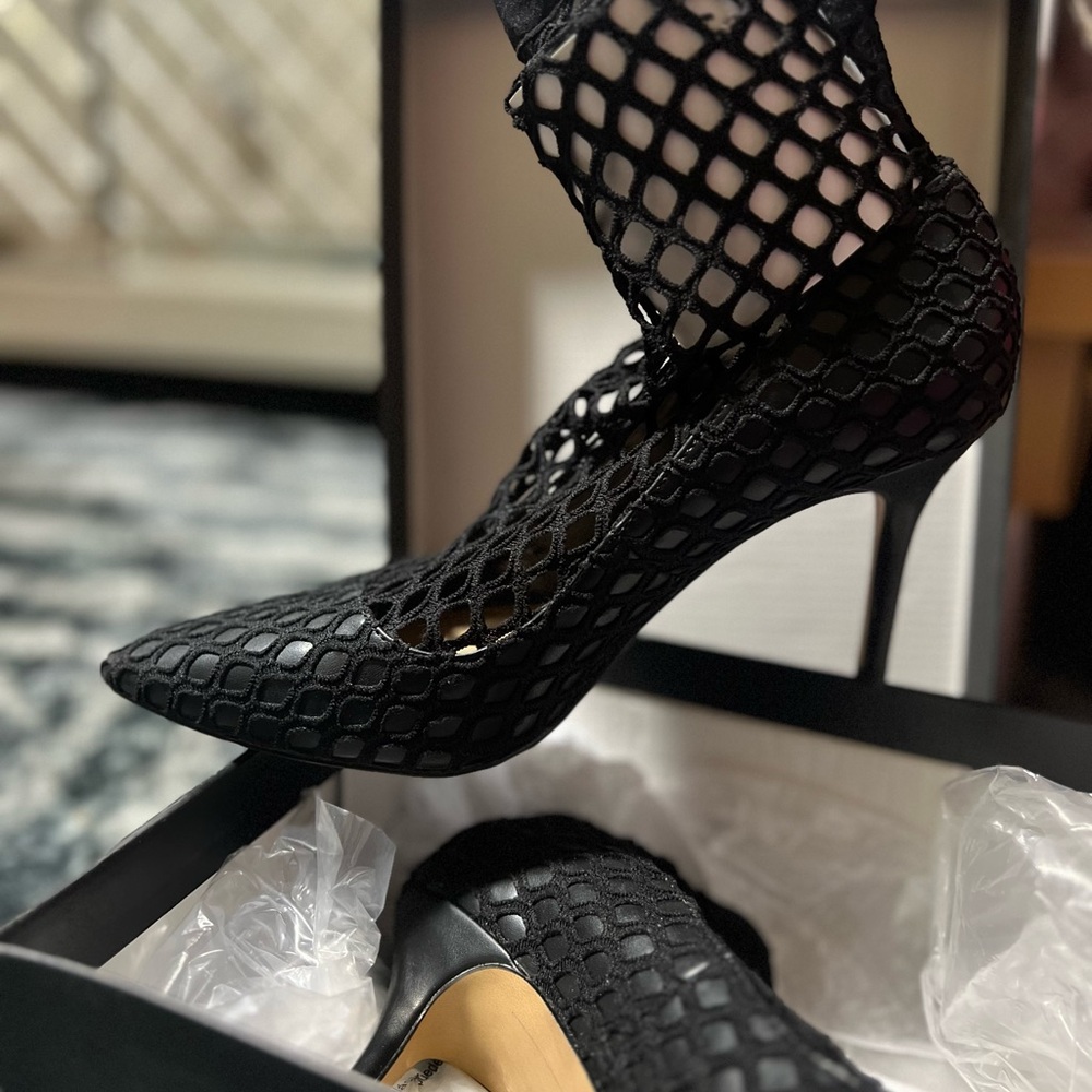 INC International Concepts Black Mesh Heels